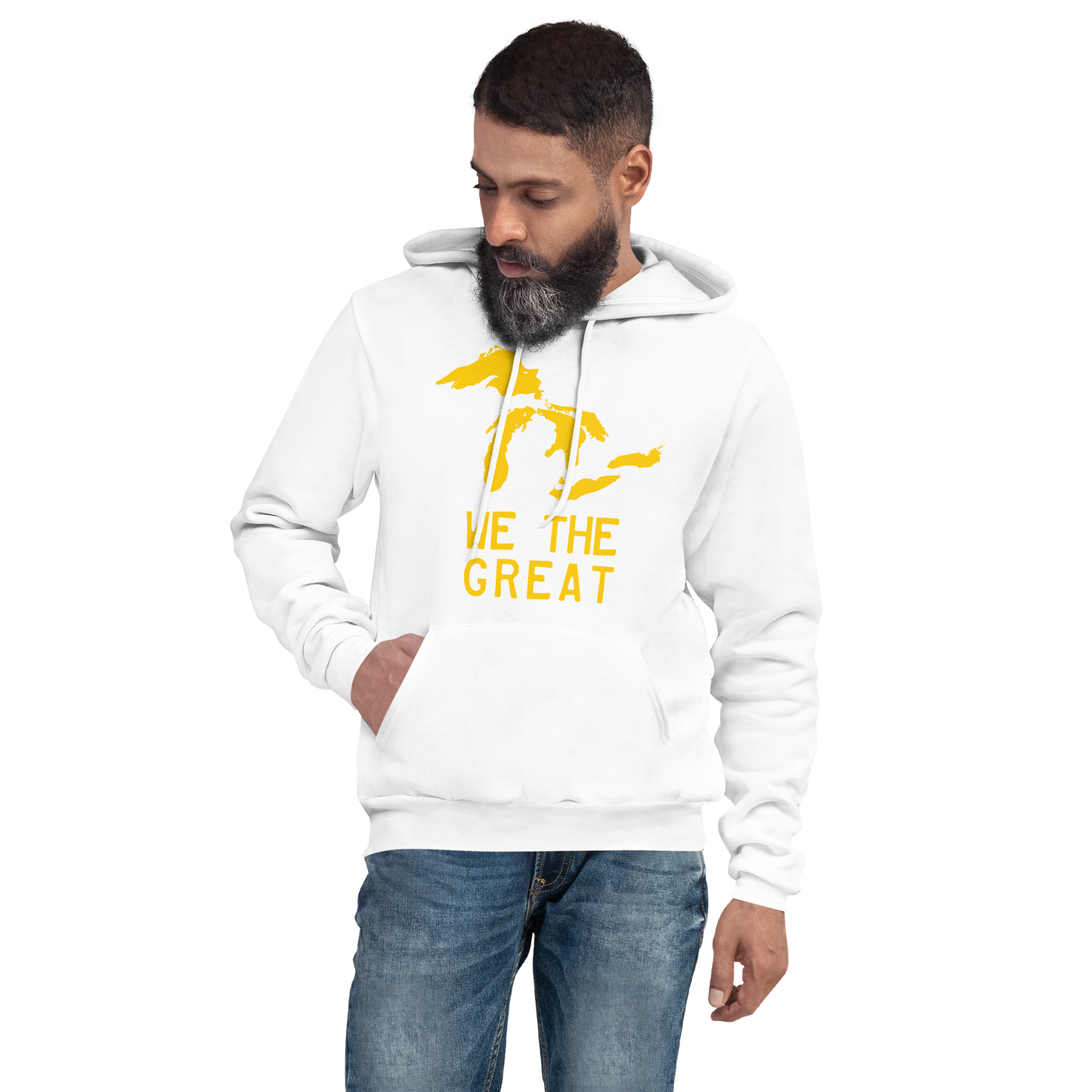 Great Lakes 'We The Great' Hoodie (Gold) | Unisex Cloud Fleece