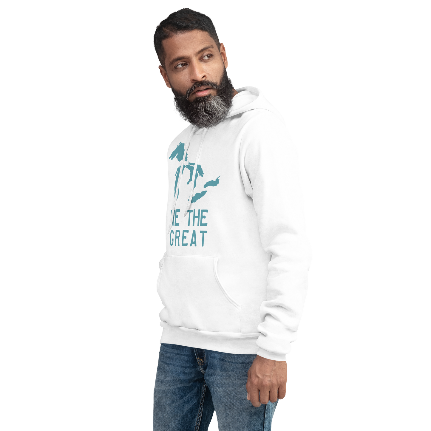 Great Lakes 'We The Great' Hoodie (Huron Blue) | Unisex Cloud Fleece