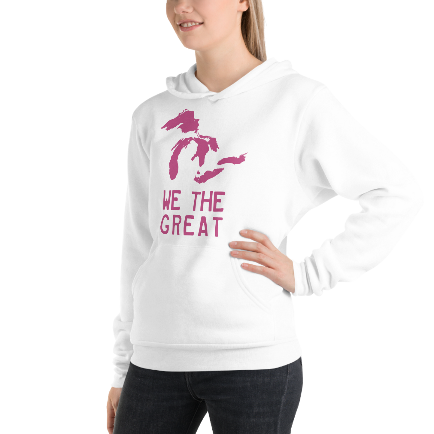 Great Lakes 'We The Great' Hoodie (Apple Blossom Pink) | Unisex Cloud Fleece