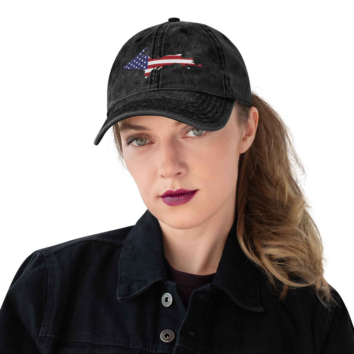 Michigan Upper Peninsula Vintage Baseball Cap (Patriot Edition)