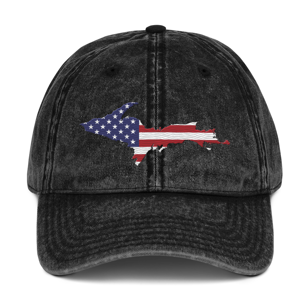 Michigan Upper Peninsula Vintage Baseball Cap (Patriot Edition)