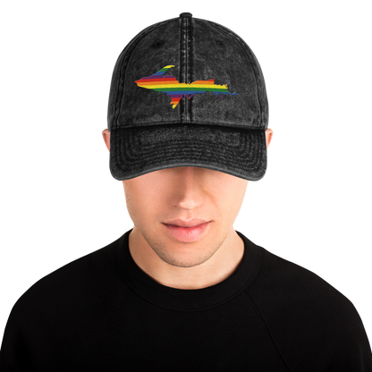 Michigan Upper Peninsula Vintage Baseball Cap (Pride Edition)