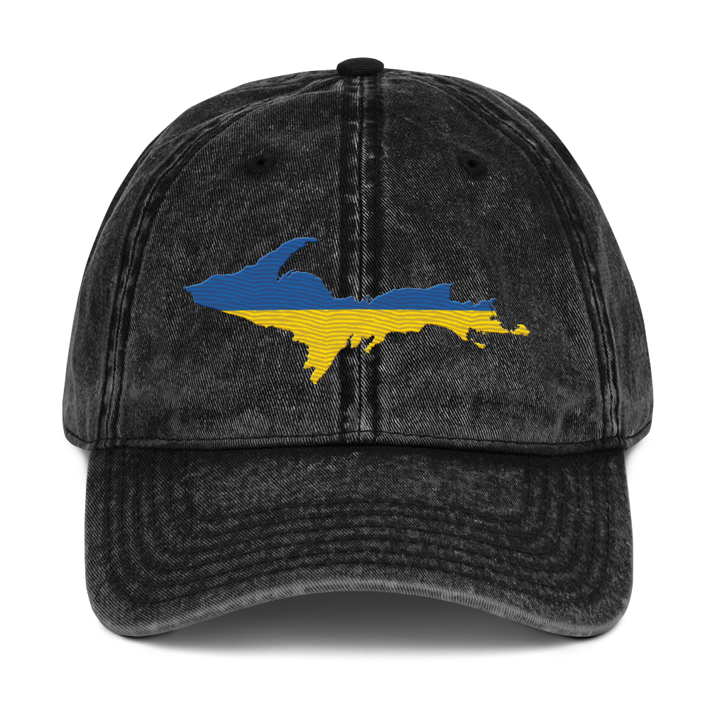 Michigan Upper Peninsula Vintage Baseball Cap (Ukraine Edition)