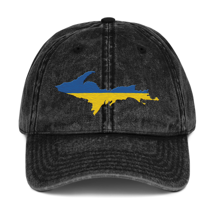 Michigan Upper Peninsula Vintage Baseball Cap (Ukraine Edition)