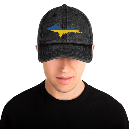 Michigan Upper Peninsula Vintage Baseball Cap (Ukraine Edition)