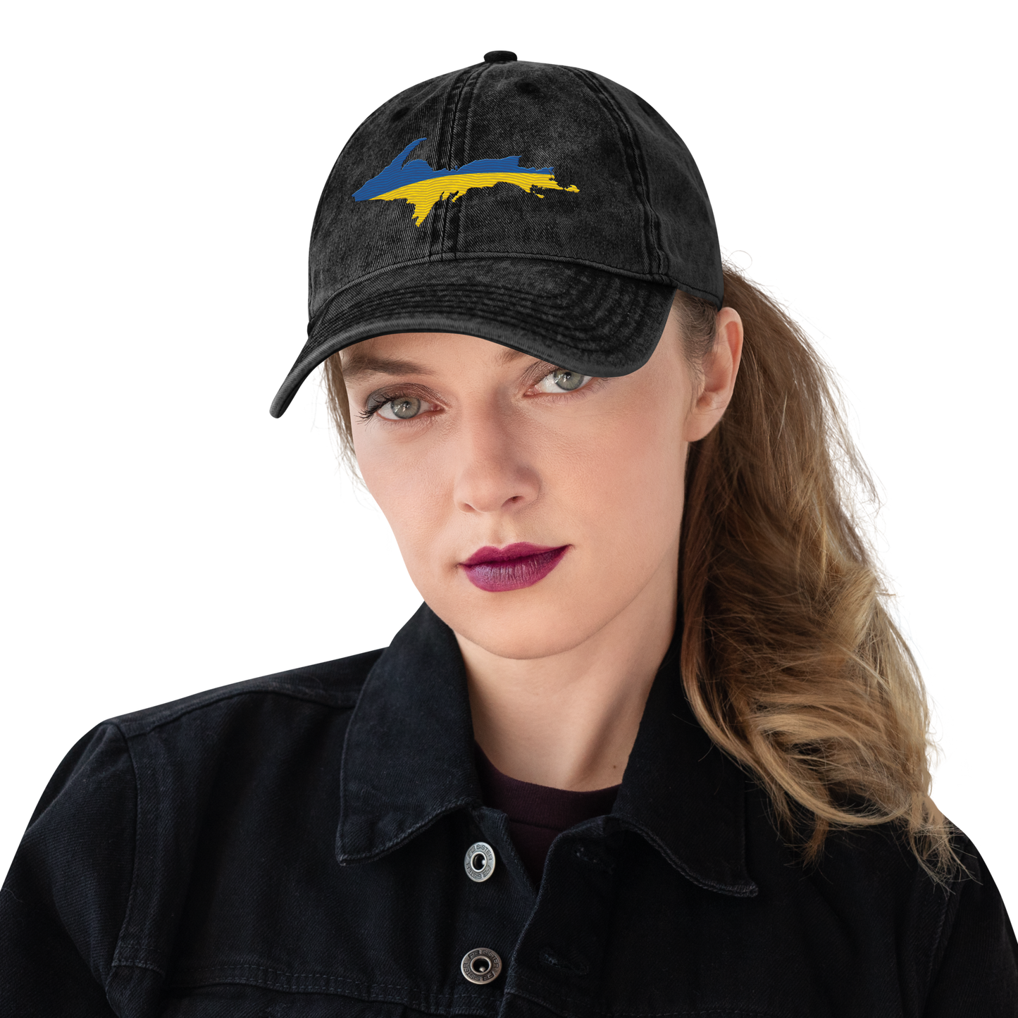 Michigan Upper Peninsula Vintage Baseball Cap (Ukraine Edition)