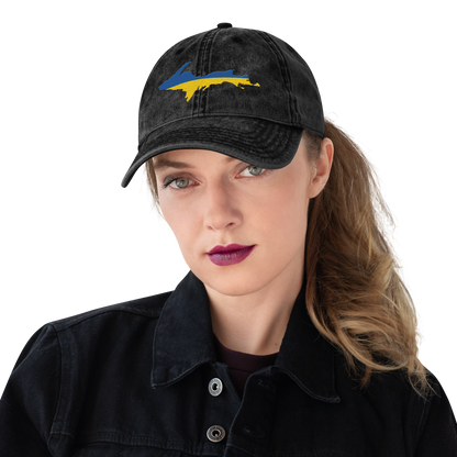 Michigan Upper Peninsula Vintage Baseball Cap (Ukraine Edition)