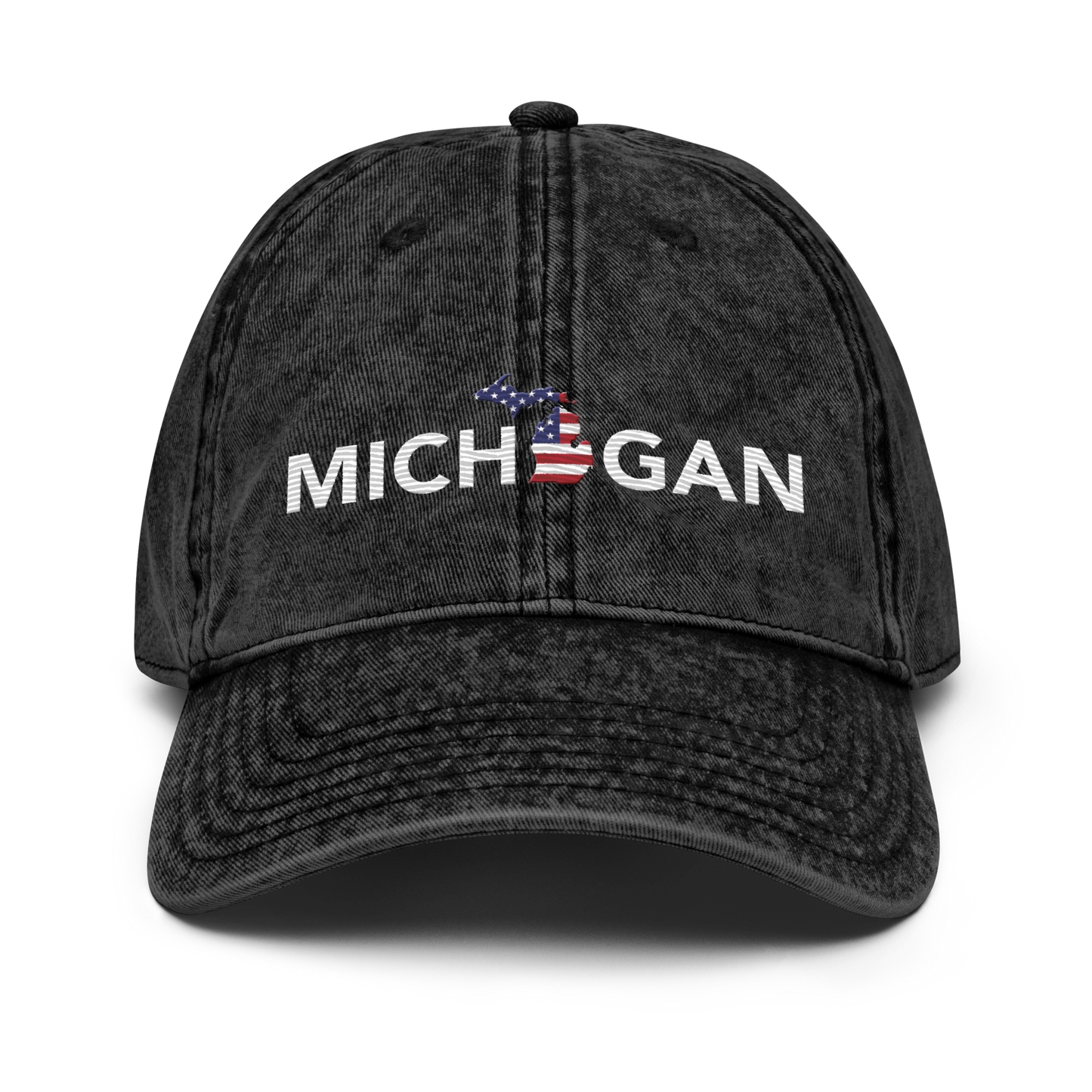 'Michigan' Vintage Baseball Cap (Sans Font Patriot Edition)