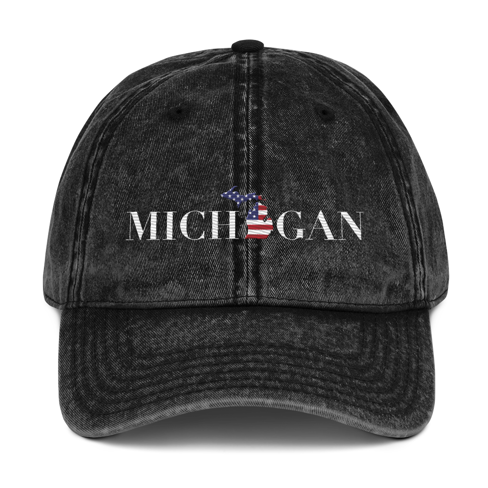 'Michigan' Vintage Baseball Cap (Didone Patriot Edition)