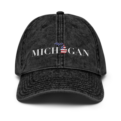 'Michigan' Vintage Baseball Cap (Didone Patriot Edition)