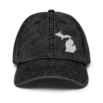 Michigan Vintage Baseball Cap (White Emb.)