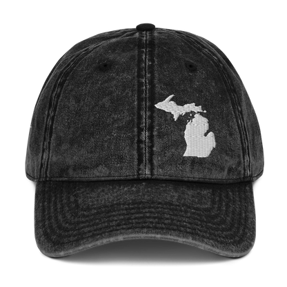 Michigan Vintage Baseball Cap (White Emb.)