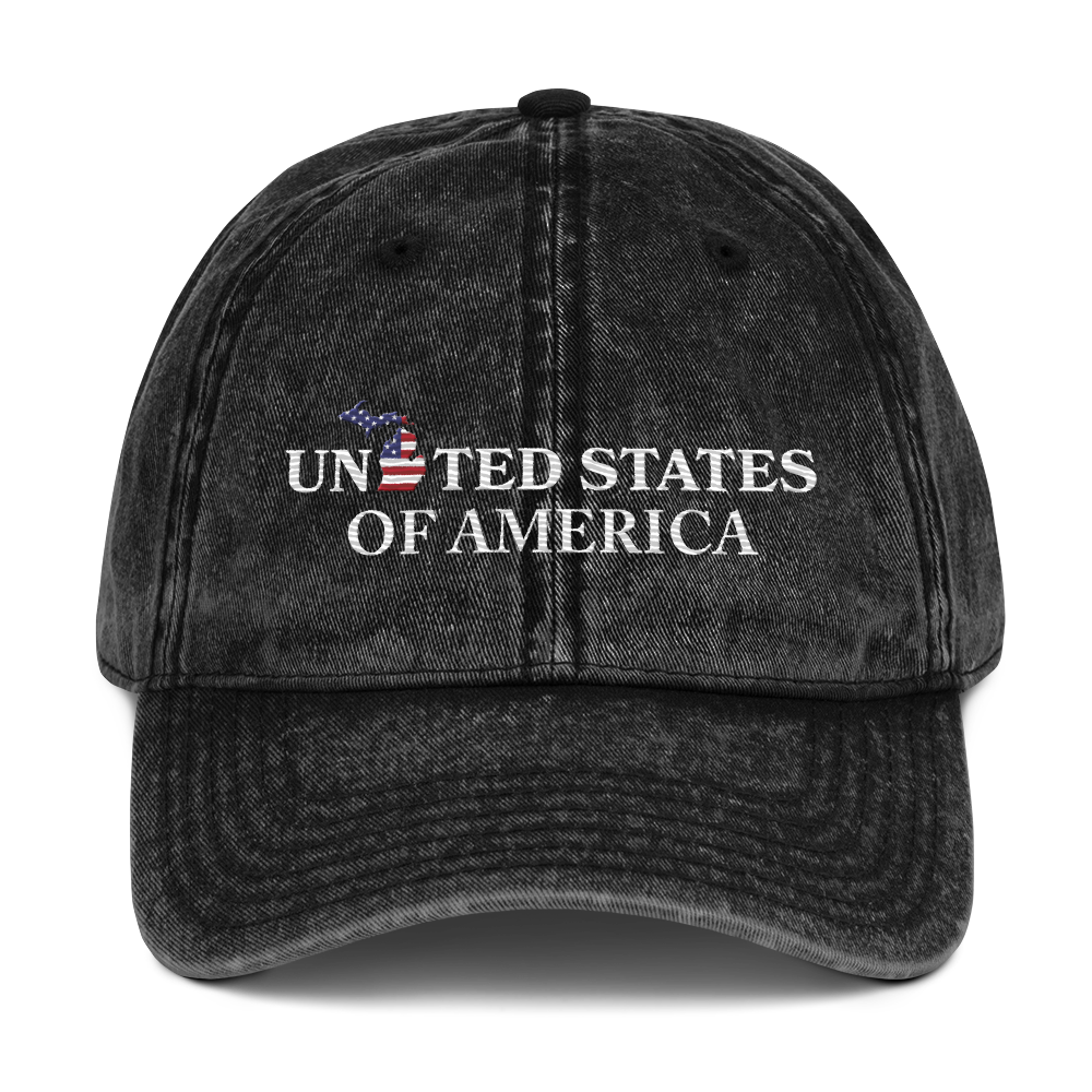 Michigan 'United States of America' Vintage Baseball Cap