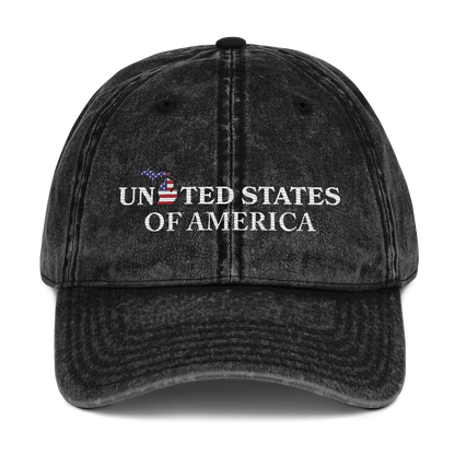 Michigan 'United States of America' Vintage Baseball Cap