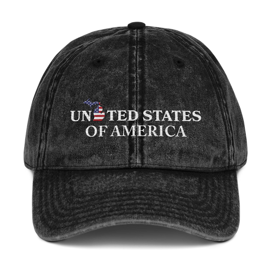 Michigan 'United States of America' Vintage Baseball Cap