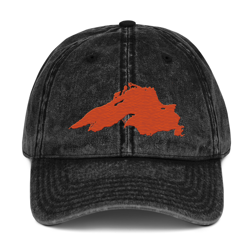 Lake Superior Vintage Baseball Cap | Maple Leaf Orange