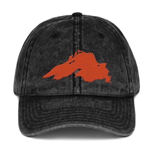 Lake Superior Vintage Baseball Cap | Maple Leaf Orange