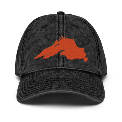 Lake Superior Vintage Baseball Cap | Maple Leaf Orange