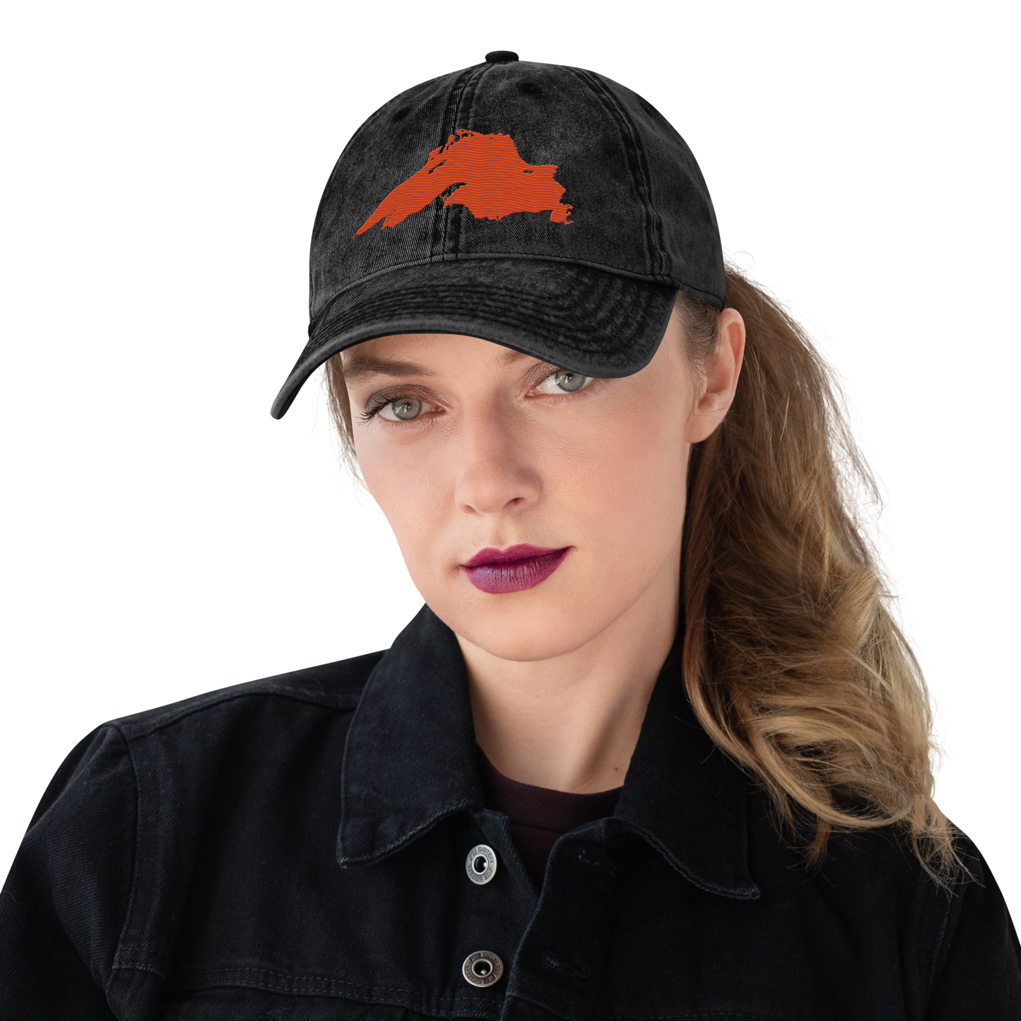 Lake Superior Vintage Baseball Cap | Maple Leaf Orange