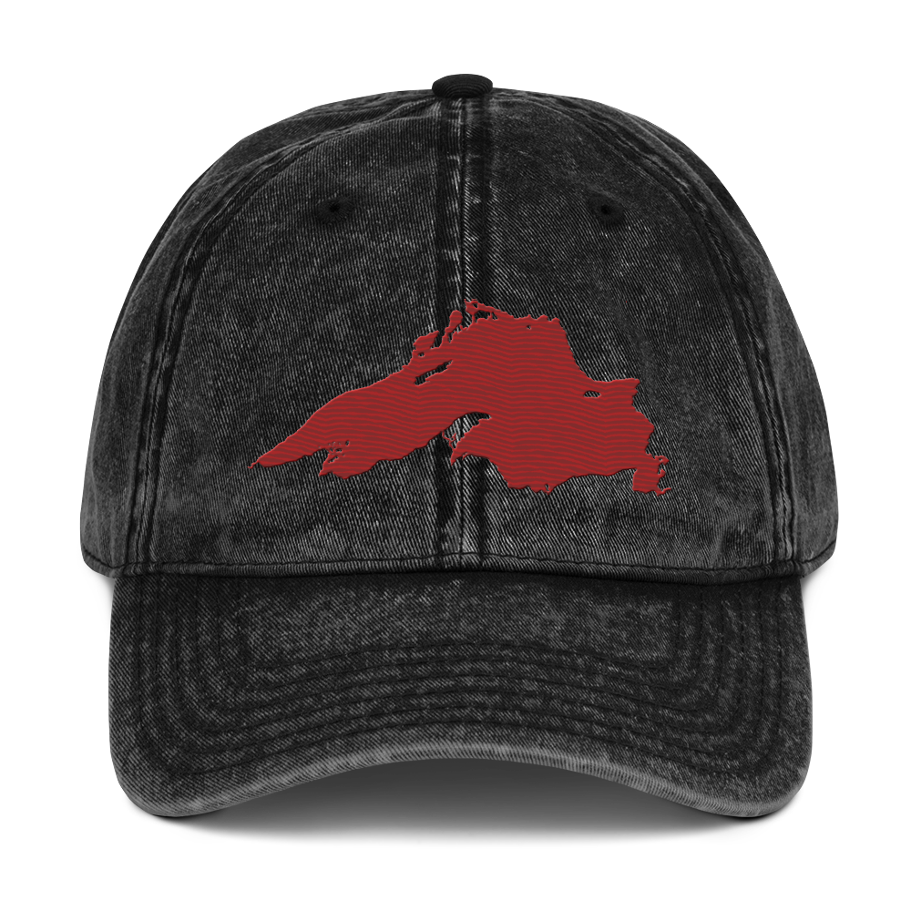 Lake Superior Vintage Baseball Cap | Thimbleberry Red