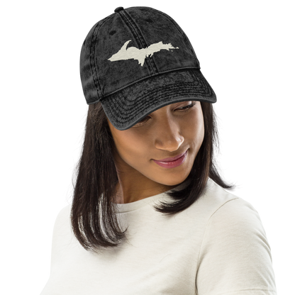 Upper Peninsula Vintage Baseball Cap | Ivory White