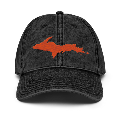 Upper Peninsula Vintage Baseball Cap | Maple Leaf Orange