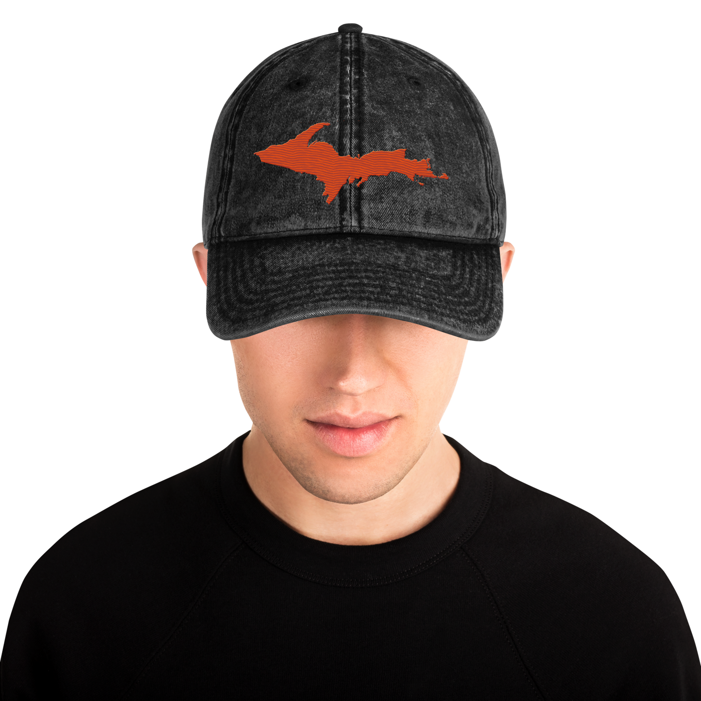 Upper Peninsula Vintage Baseball Cap | Maple Leaf Orange