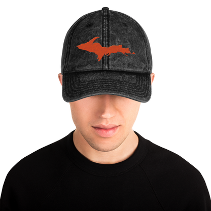 Upper Peninsula Vintage Baseball Cap | Maple Leaf Orange