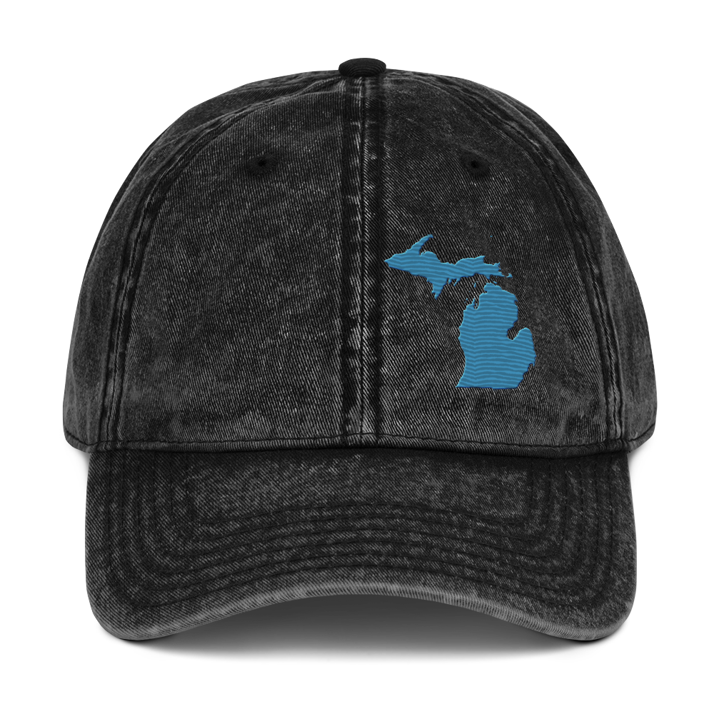 Michigan Vintage Baseball Cap | Traverse Blue Outline