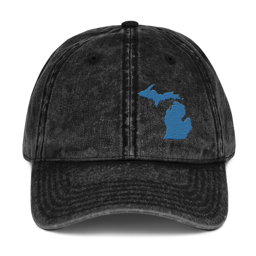 Michigan Vintage Baseball Caps | Superior Blue Outline