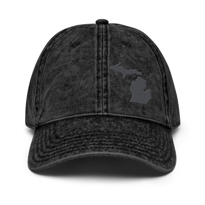 Michigan Vintage Baseball Caps | Iron Ore Grey Outline