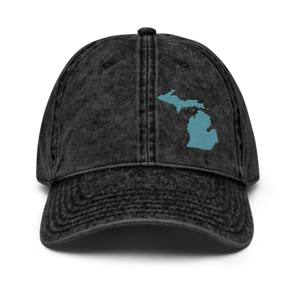 Michigan Vintage Baseball Caps | Huron Blue Outline