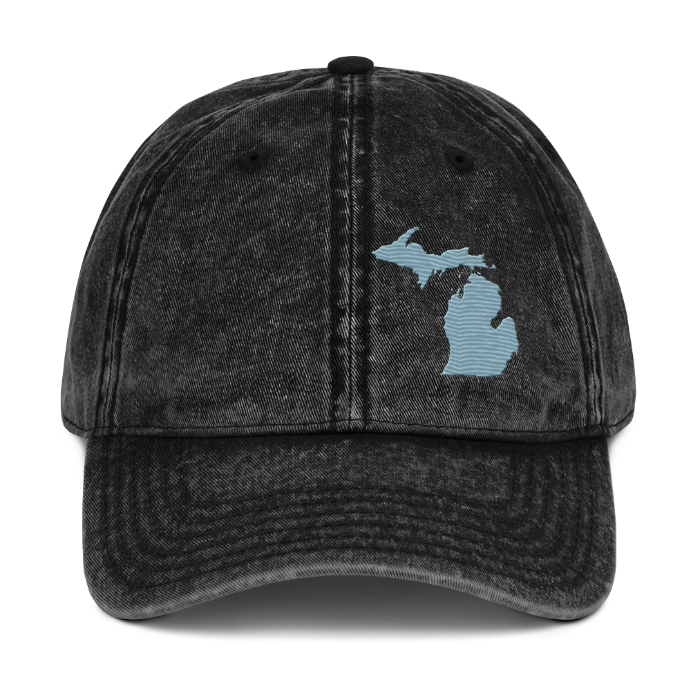 Michigan Vintage Baseball Caps | Opal Blue Outline