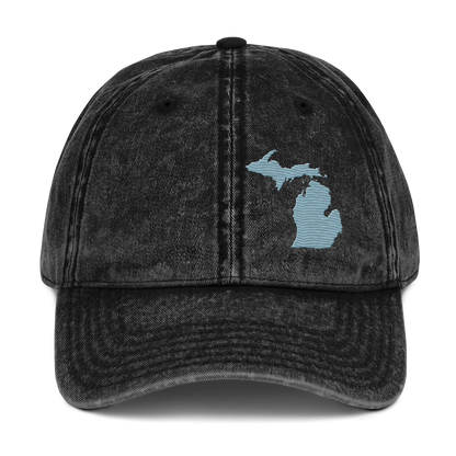 Michigan Vintage Baseball Caps | Opal Blue Outline