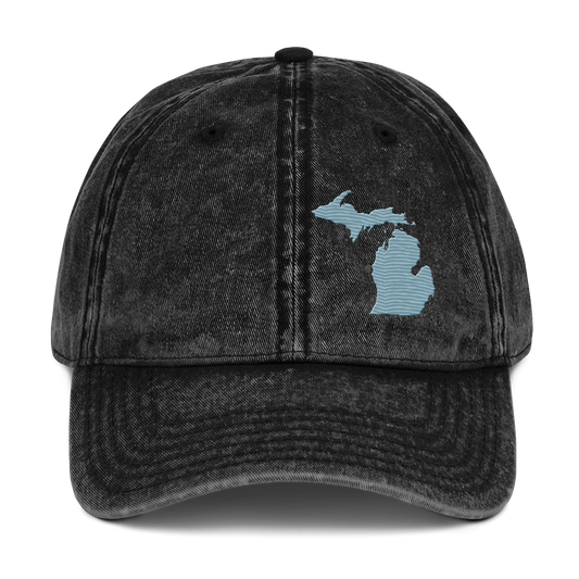 Michigan Vintage Baseball Caps | Opal Blue Outline