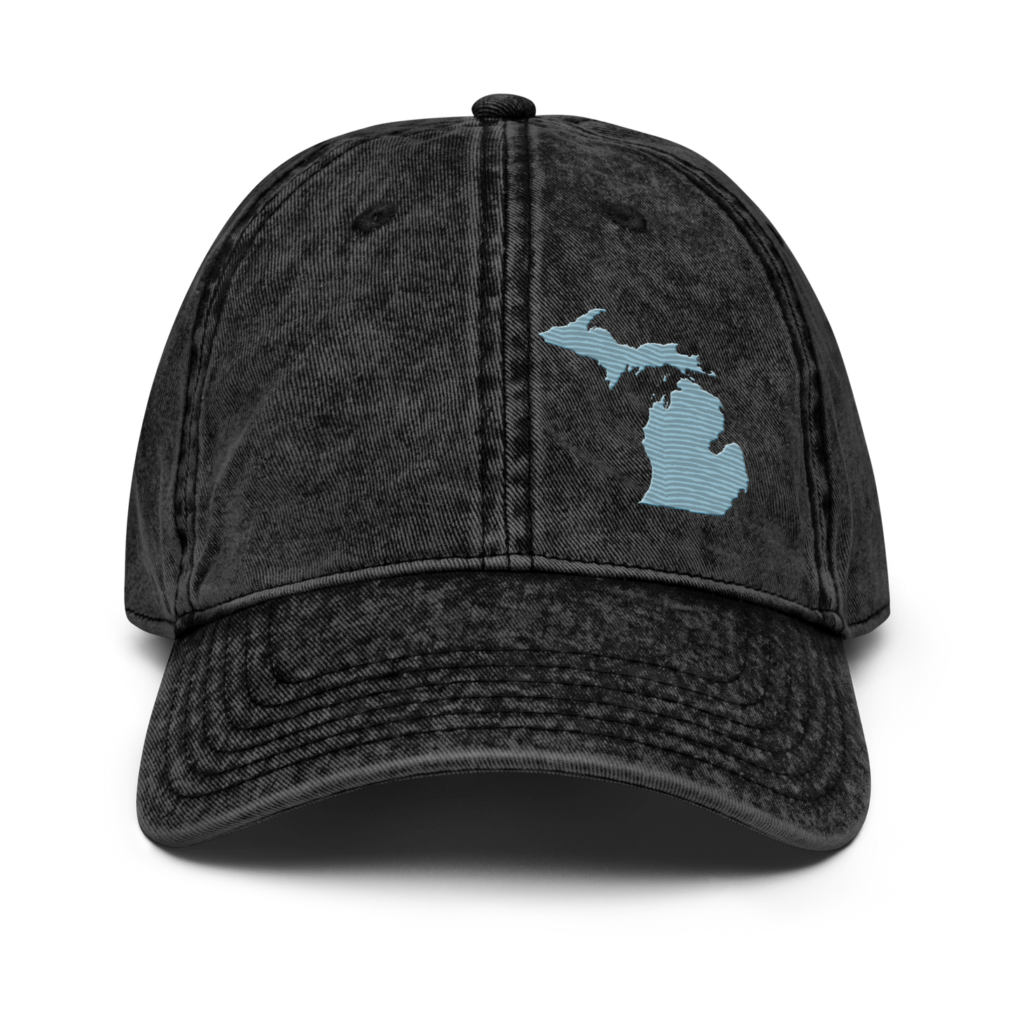 Michigan Vintage Baseball Caps | Opal Blue Outline