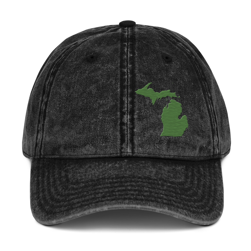 Michigan Vintage Baseball Caps | Pine Green Outline