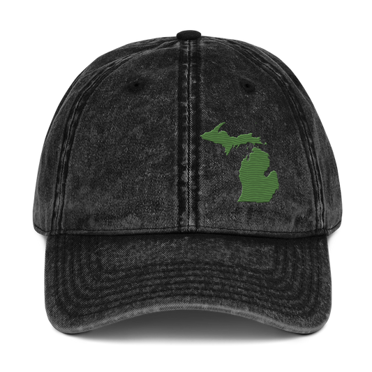 Michigan Vintage Baseball Caps | Pine Green Outline