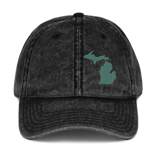 Michigan Vintage Baseball Caps | Copper Green Outline