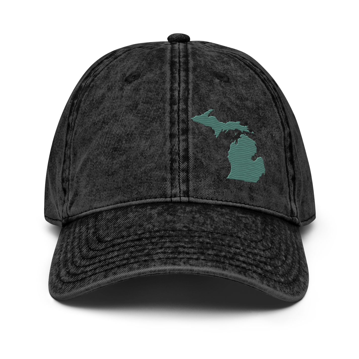 Michigan Vintage Baseball Caps | Copper Green Outline