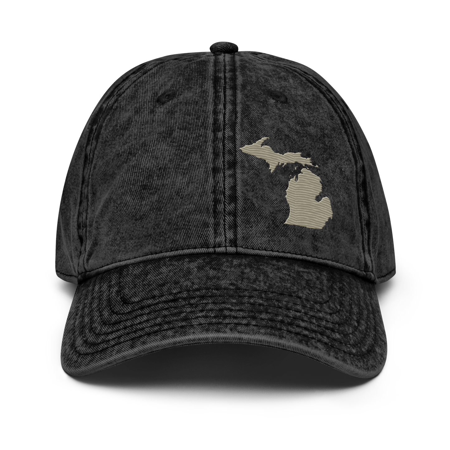 Michigan Vintage Baseball Caps | Petoskey Beige Outline