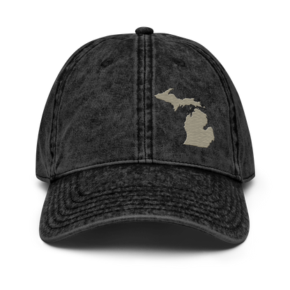 Michigan Vintage Baseball Caps | Petoskey Beige Outline