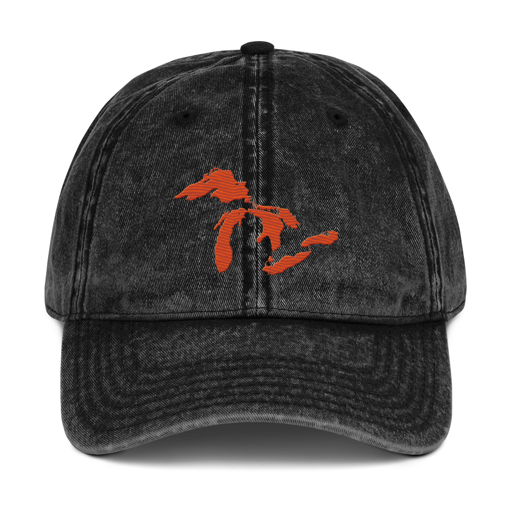 Great Lakes Vintage Baseball Cap | Maple Leaf Orange