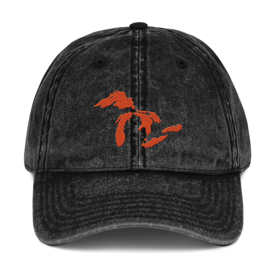 Great Lakes Vintage Baseball Cap | Maple Leaf Orange