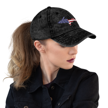 Michigan Upper Peninsula Vintage Baseball Cap (Patriot Edition)