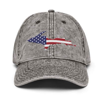 Michigan Upper Peninsula Vintage Baseball Cap (Patriot Edition)