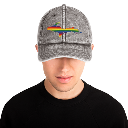 Michigan Upper Peninsula Vintage Baseball Cap (Pride Edition)