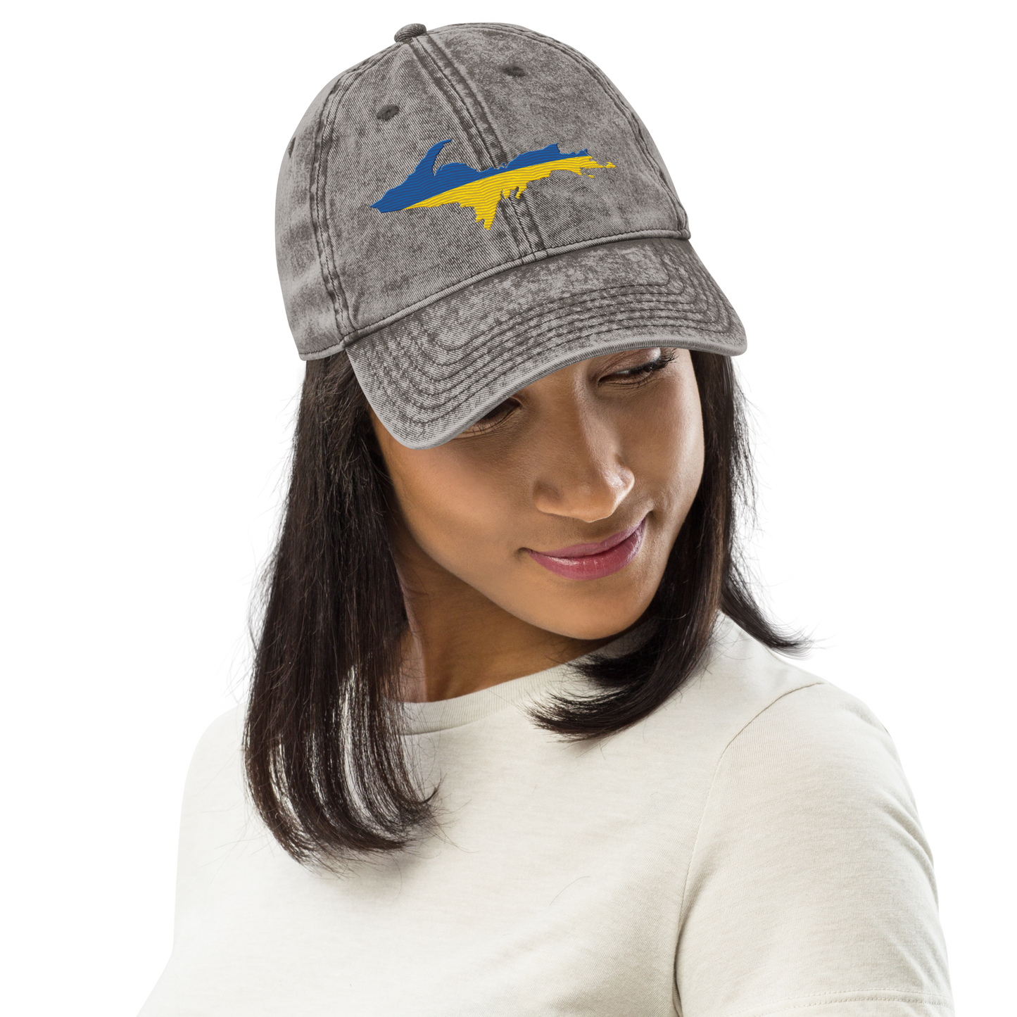 Michigan Upper Peninsula Vintage Baseball Cap (Ukraine Edition)