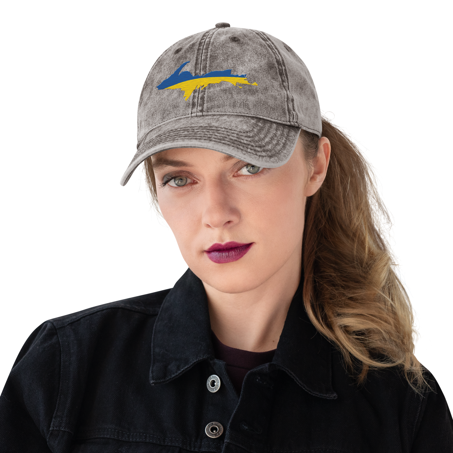 Michigan Upper Peninsula Vintage Baseball Cap (Ukraine Edition)