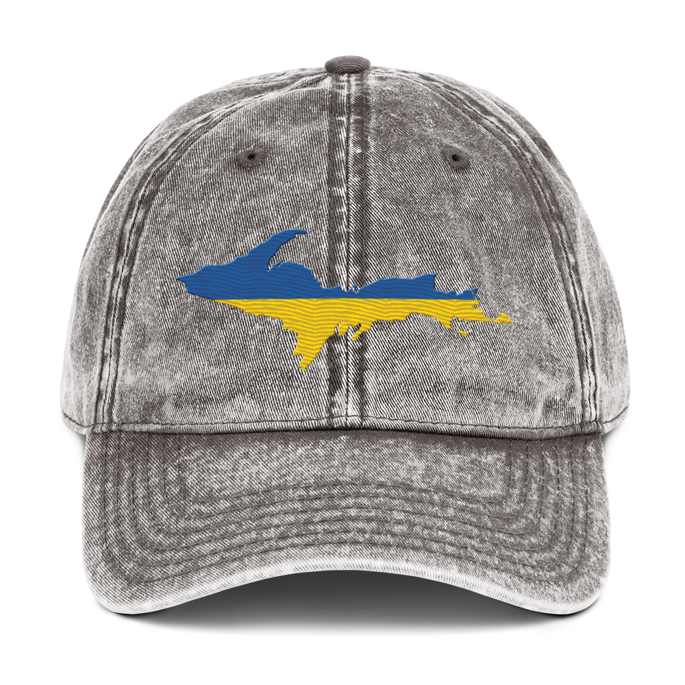 Michigan Upper Peninsula Vintage Baseball Cap (Ukraine Edition)